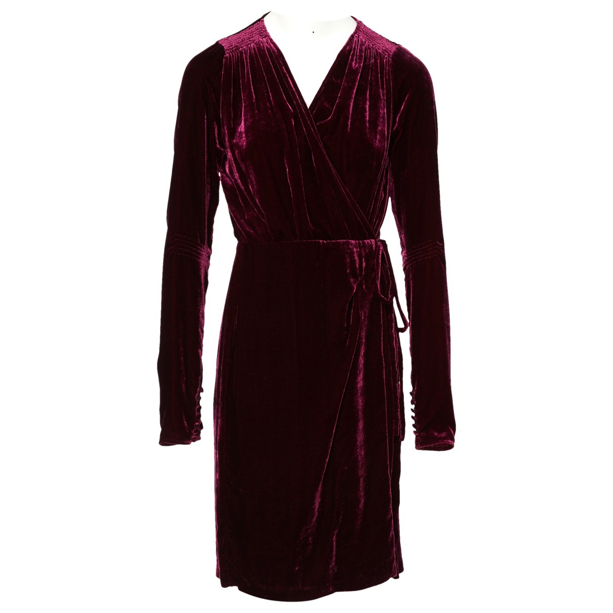 Velvet mid-length dress Attico Burgundy 